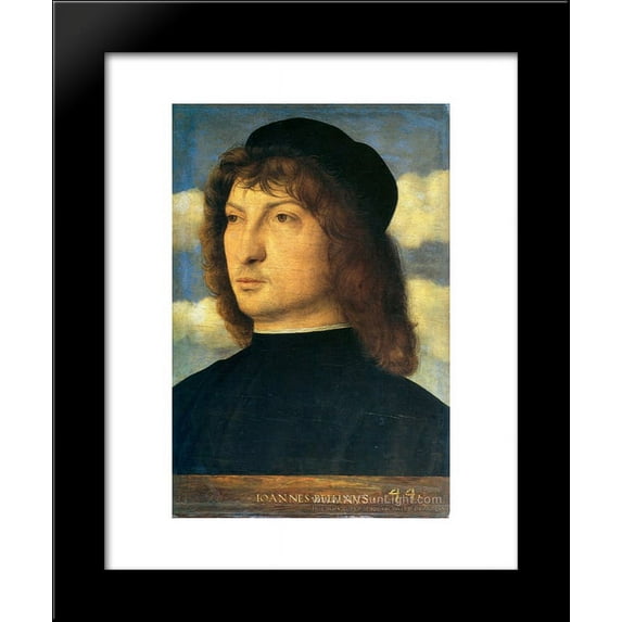 Portrait of a venetian gentleman 20x24 Framed Art Print by Bellini, Giovanni