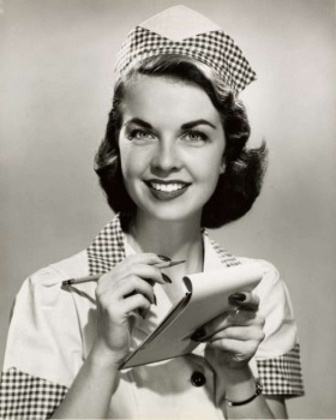 Portrait of a waitress taking a food order Canvas Art - (24 x 36)