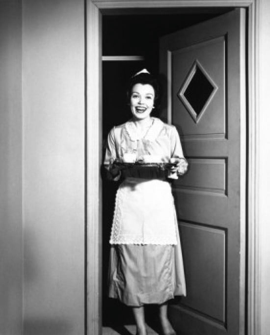 Portrait of a woman holding a tray of food Canvas Art - (18 x 24)