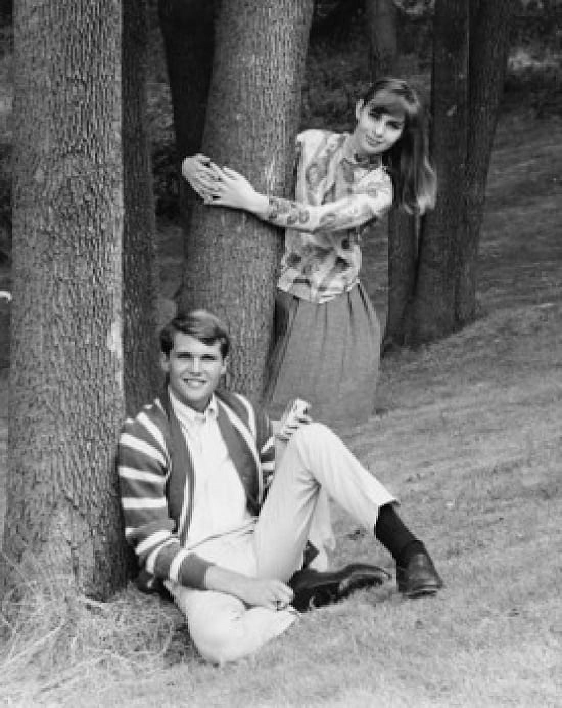 Portrait of a young couple in a park Canvas Art - (18 x 24)