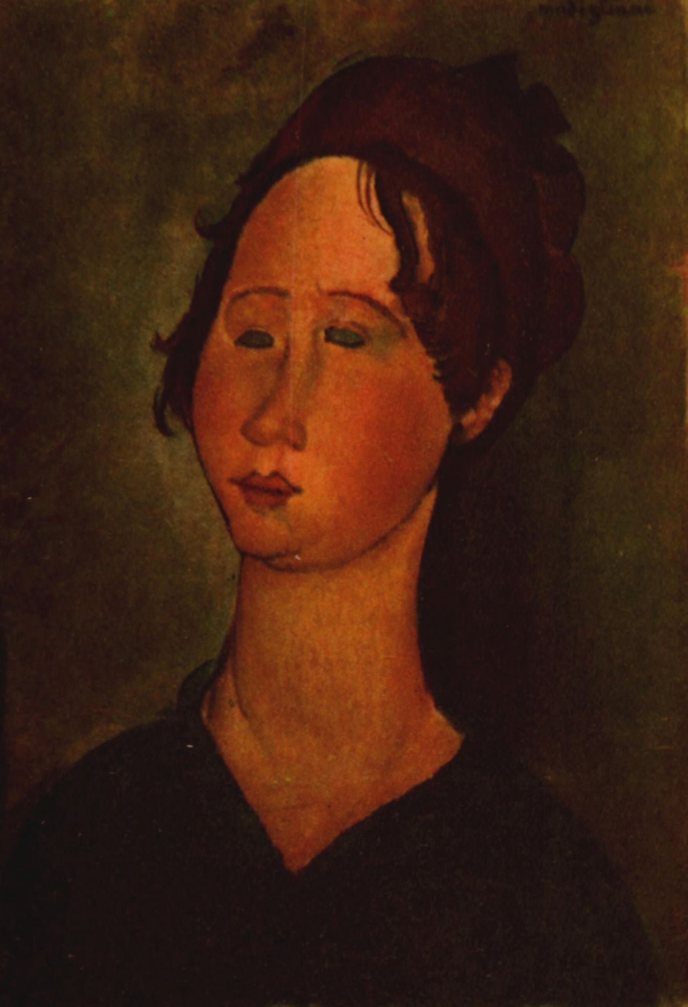 Portrait of a young girl 1917 Canvas Art - Amedeo Modigliani (18 x 24)