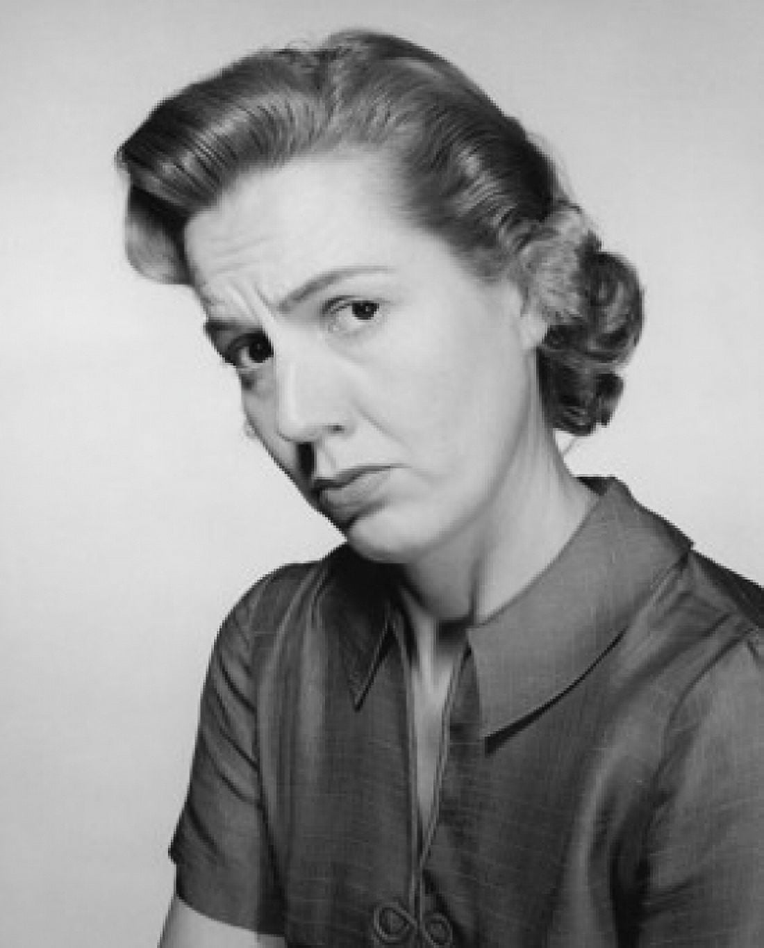 Portrait of a young woman frowning Canvas Art -  (18 x 24)