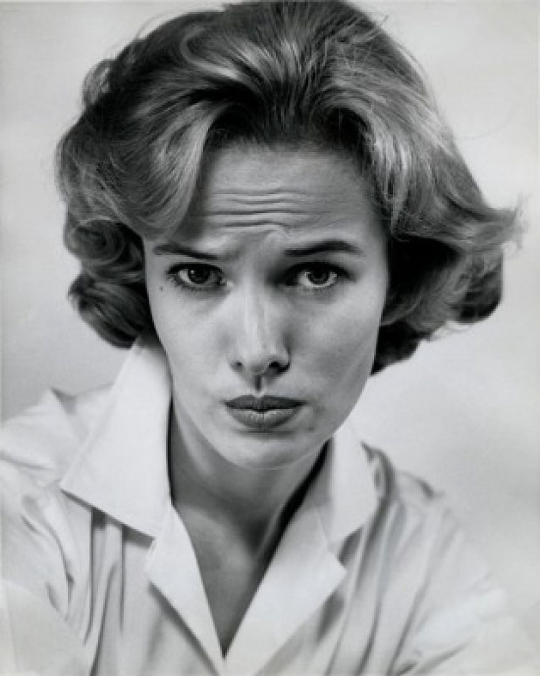 Portrait of a young woman frowning Canvas Art - (18 x 24)