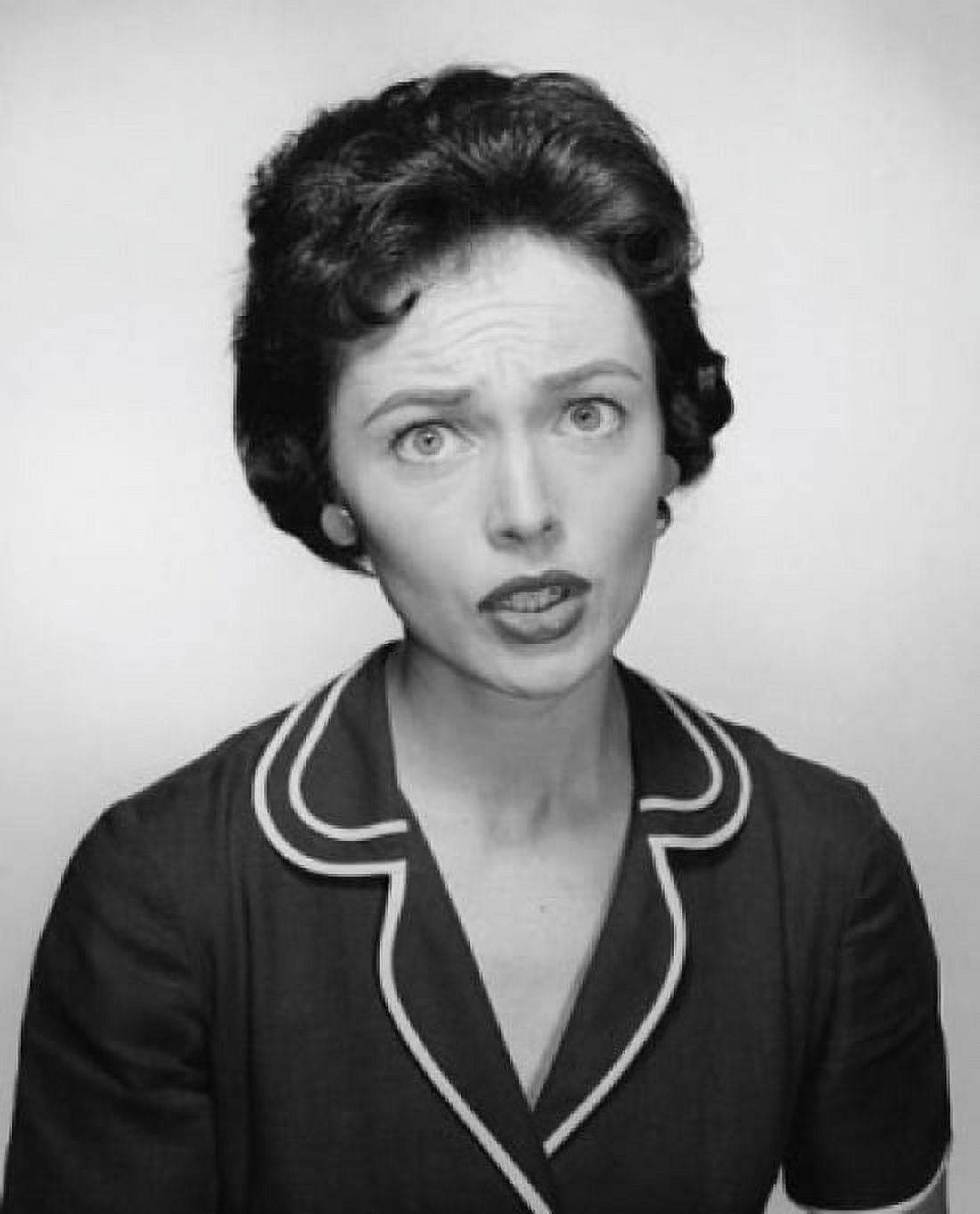 Portrait of a young woman frowning Canvas Art - (24 x 36)