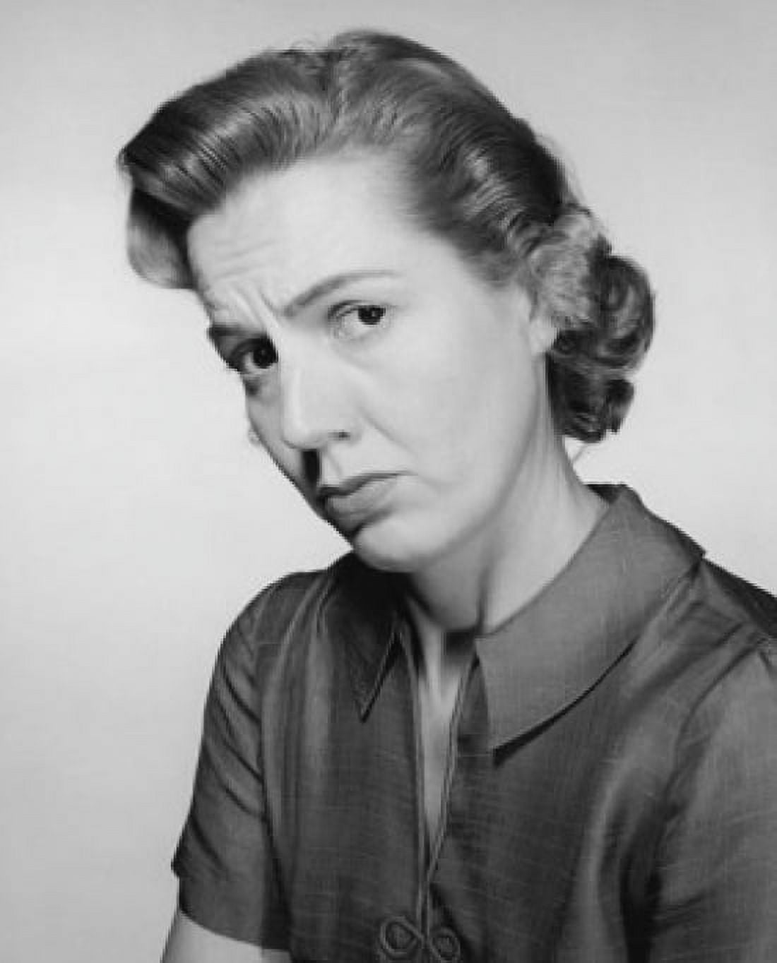 Portrait of a young woman frowning Canvas Art - (24 x 36)