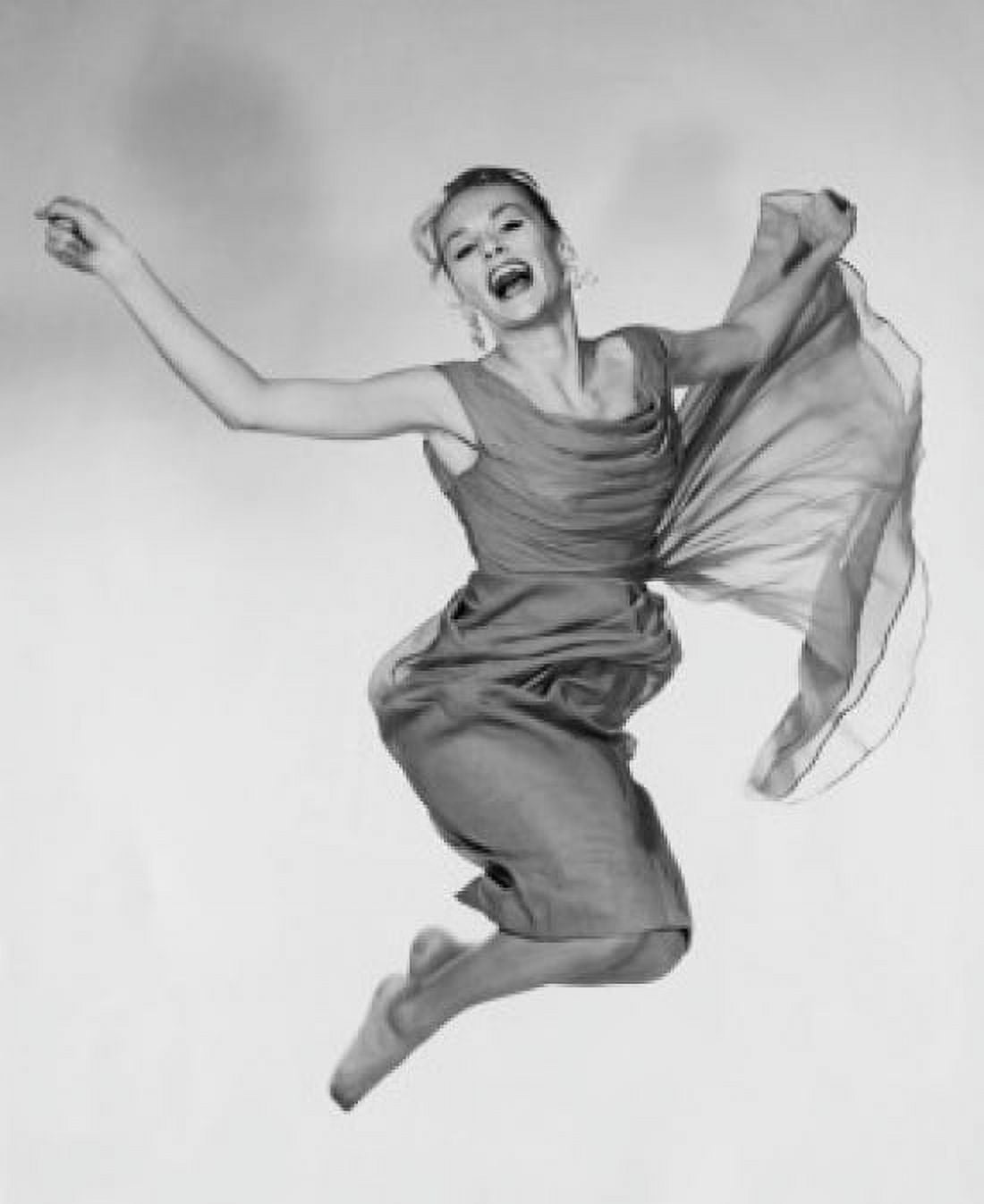 Portrait of a young woman in mid-air Canvas Art - (24 x 36)