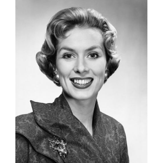 Portrait of a young woman smiling Poster Print (18 x 24)