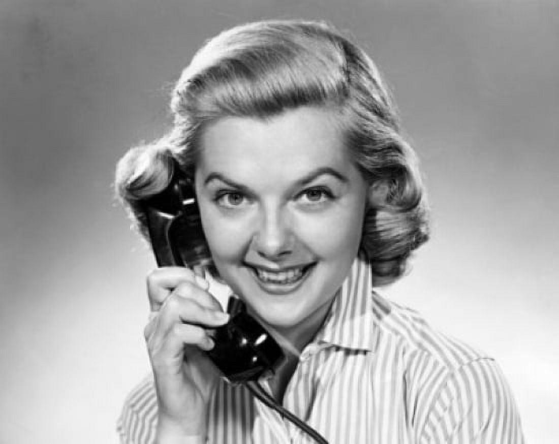 Portrait of a young woman talking on the telephone Canvas Art - (24 x 36)