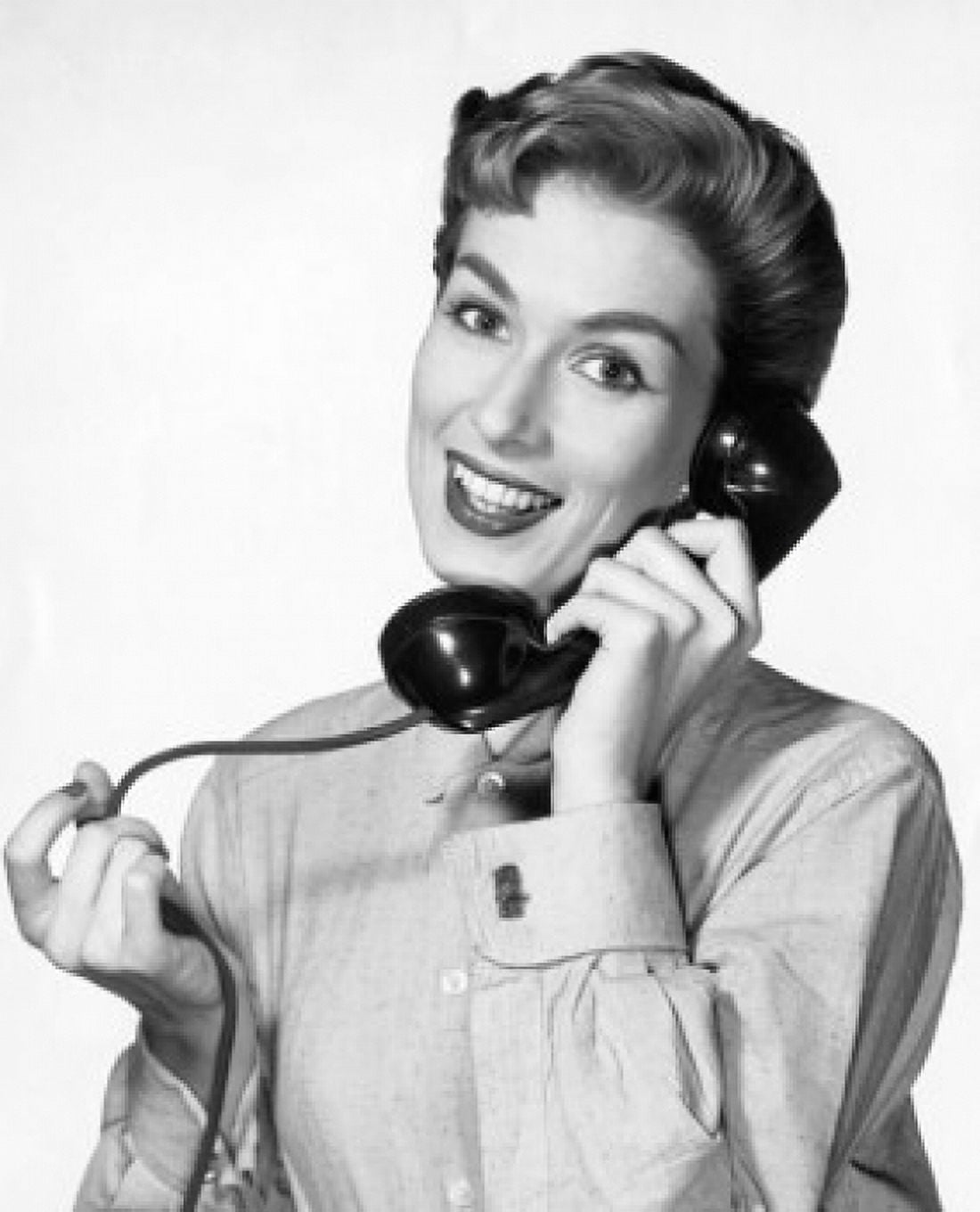 Portrait of a young woman talking on the telephone Canvas Art - (24 x 36)