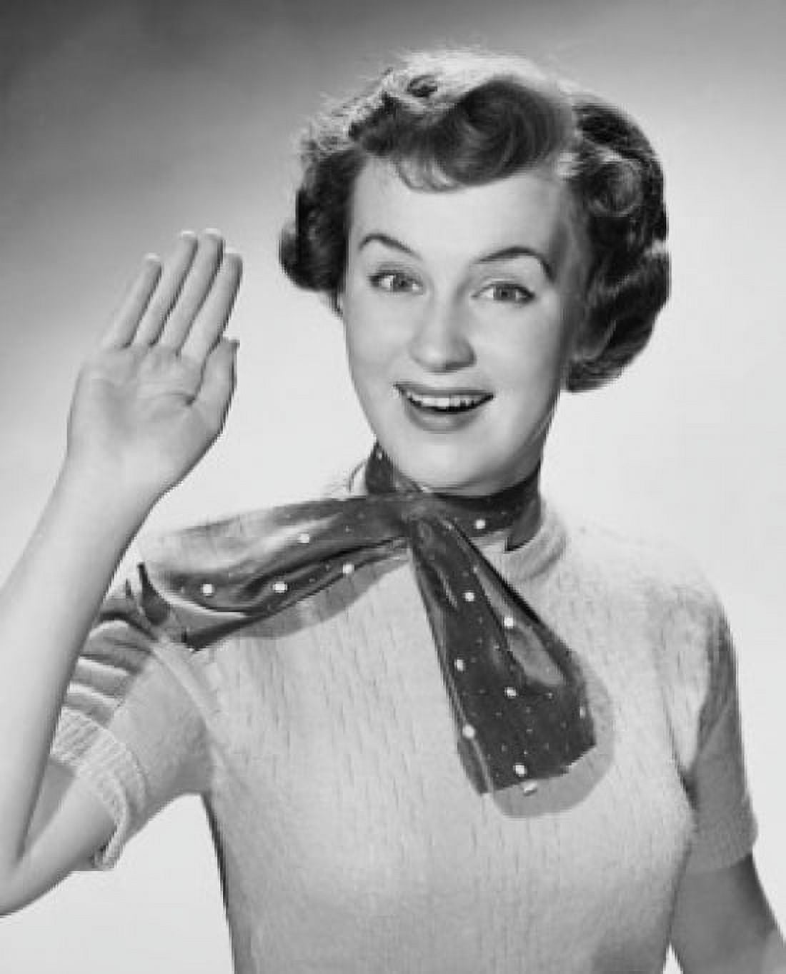 Portrait of a young woman waving Canvas Art - (24 x 36)