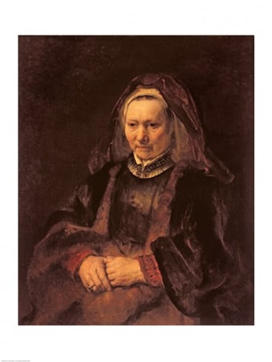Portrait of an Elderly Woman c 1650 Canvas Art - Rembrandt van Rijn (18 x 24)