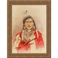 thumbnail image 1 of Portrait of an Indian 24x18 Gold Ornate Wood Framed Canvas Art by Charles M. Russell, 1 of 2