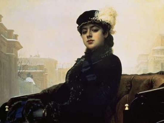 Portrait of an Unknown Woman Canvas Art - Ivan Kramskoj (18 x 24)