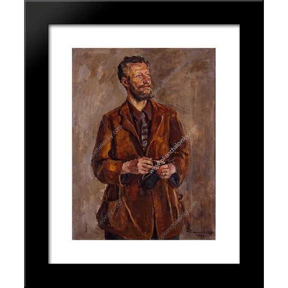 Portrait of an art critic Sergei Nikolaevich Troynitskogo 20x24 Framed Art Print by Pyotr Konchalovsky