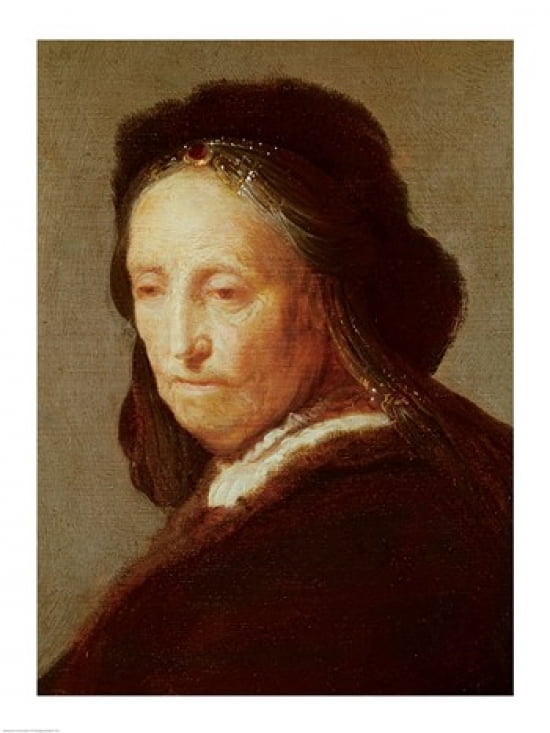 Portrait of an old Woman c1600-1700 Canvas Art - Rembrandt van Rijn (18 x 24)