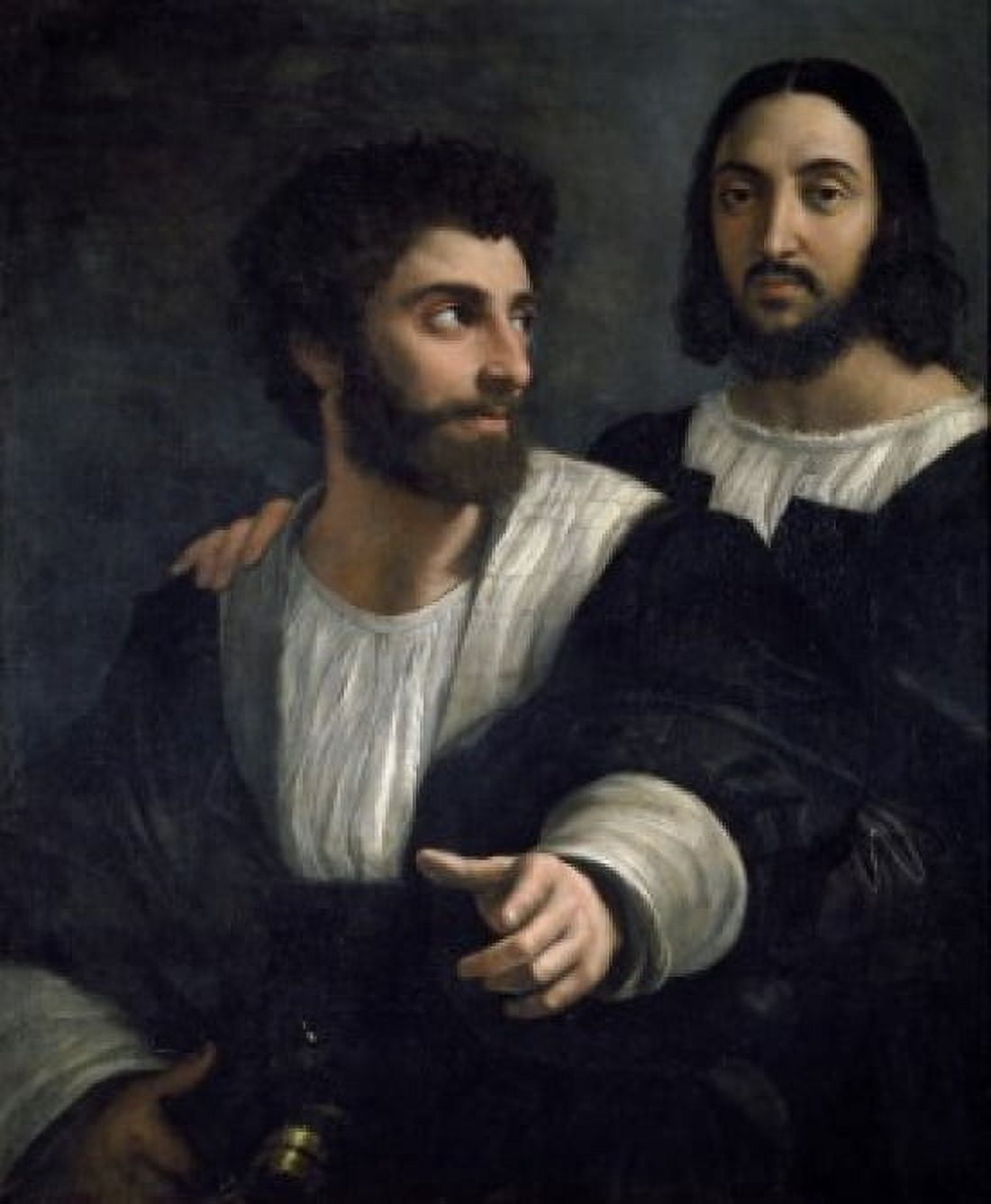 Portrait of artist with Friend by Raphael Circa 1515-1518 (1483-1520) France Paris Musee du Louvre Canvas Art - Raphael (18 x 24)