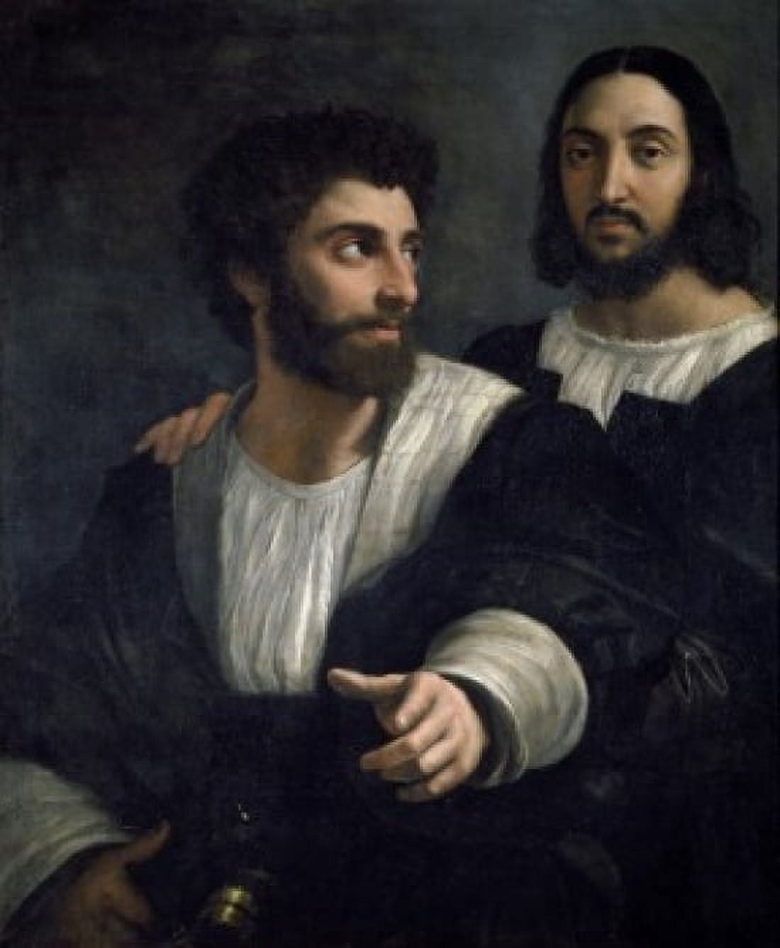 Portrait of artist with Friend by Raphael Circa 1515-1518 (1483-1520) France Paris Musee du Louvre Canvas Art - Raphael (24 x 36)