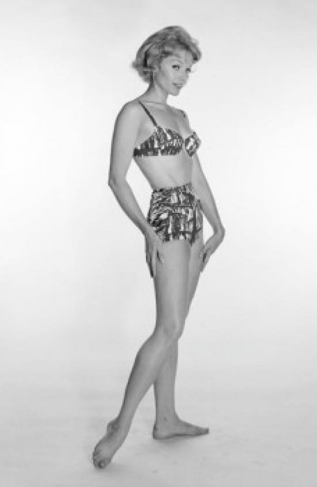 Portrait of attractive young woman in bikini Canvas Art - (18 x 24)