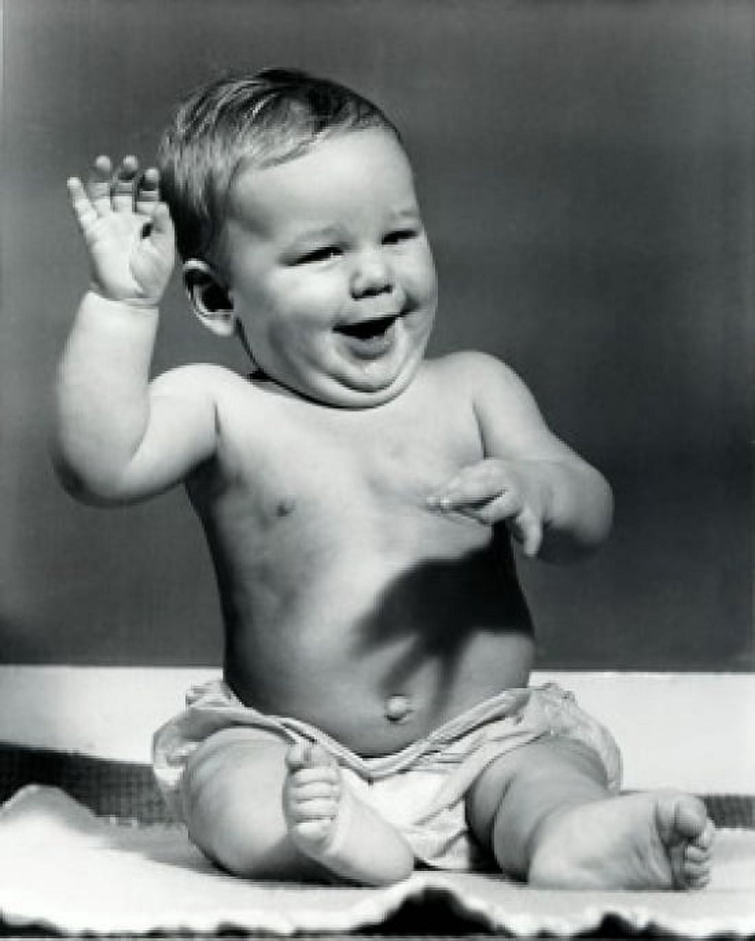 Portrait of baby laughing Canvas Art - (18 x 24)