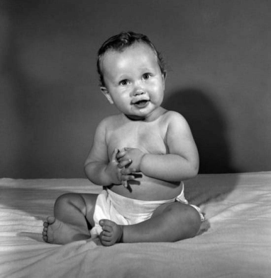 Portrait of baby wearing diaper Canvas Art - (18 x 24)
