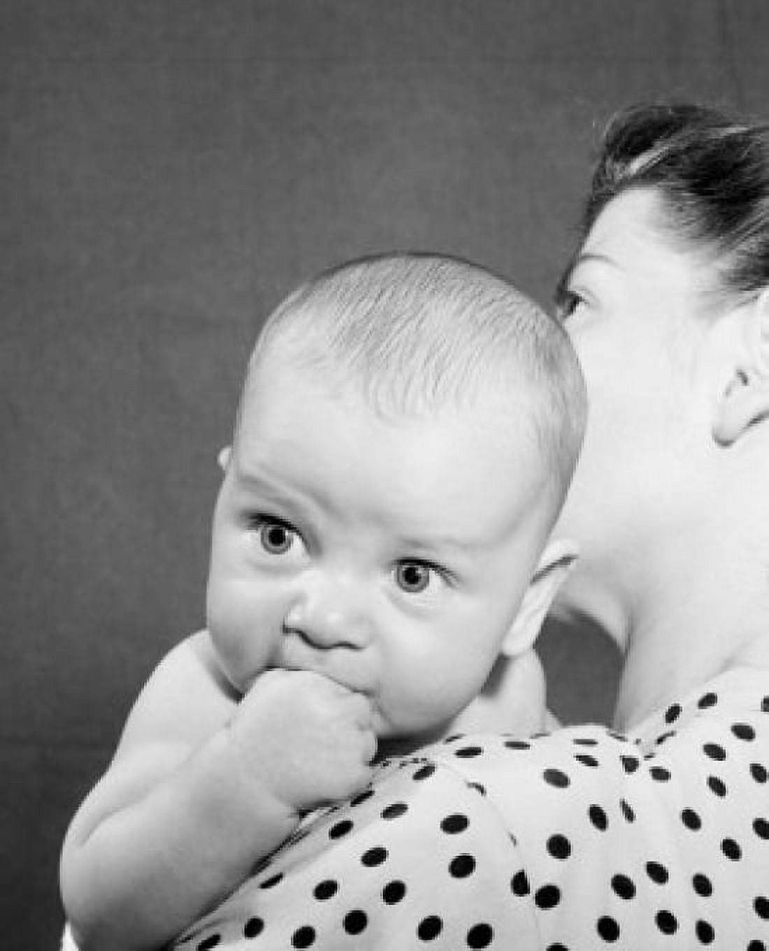 Portrait of baby with hand in mouth Canvas Art - (18 x 24)