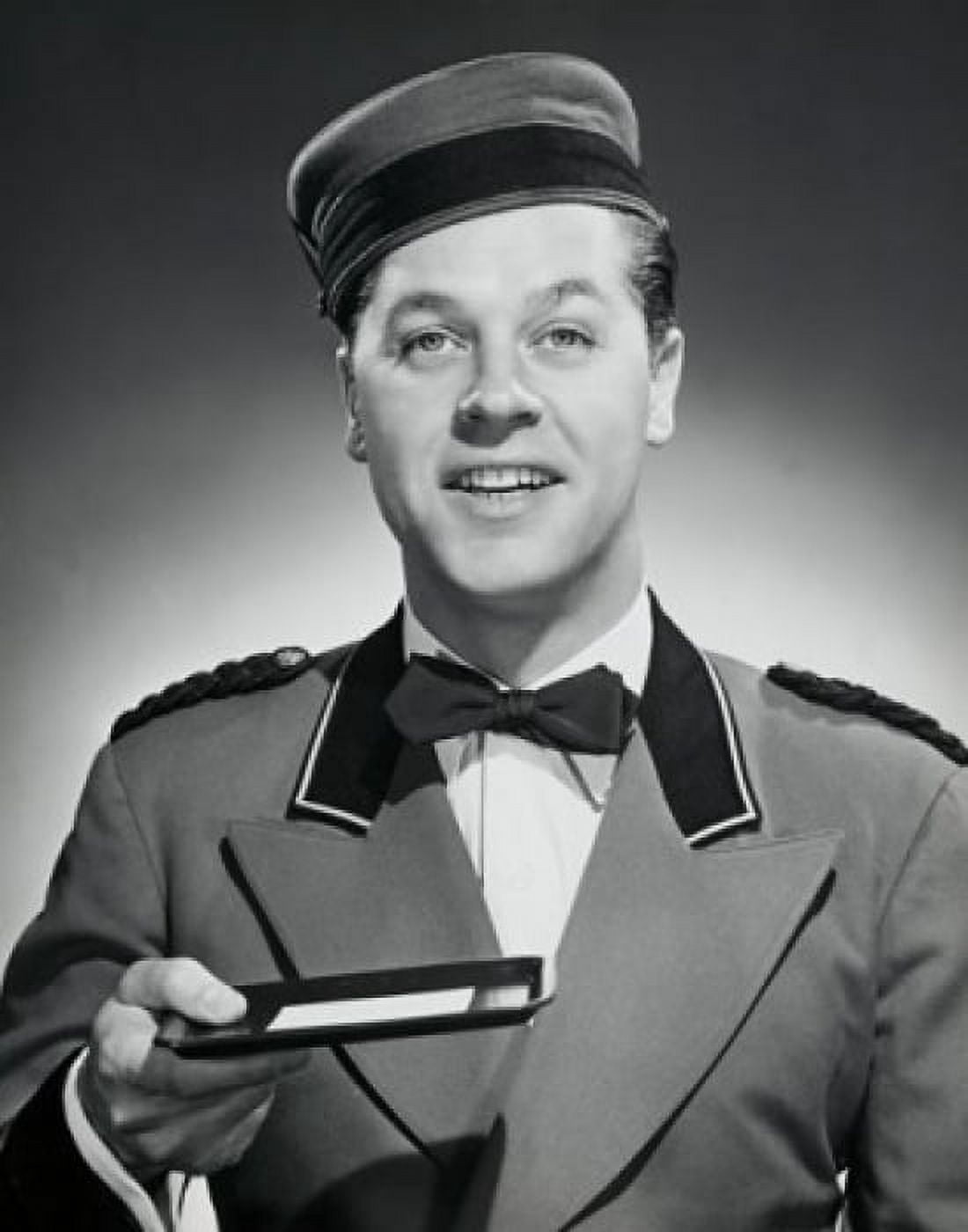 Portrait of bellhop holding tray with bill in it Canvas Art -  (24 x 36)