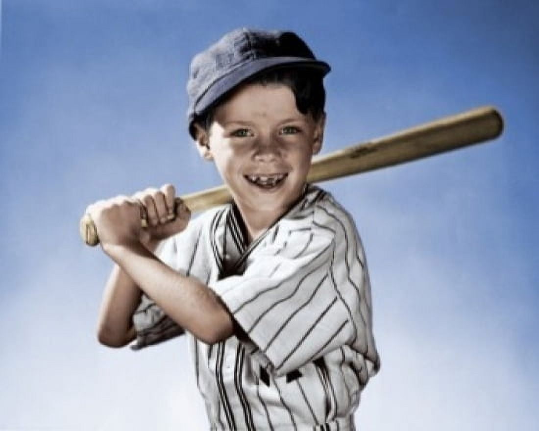 Portrait of boy swinging baseball bat Canvas Art - (24 x 36)