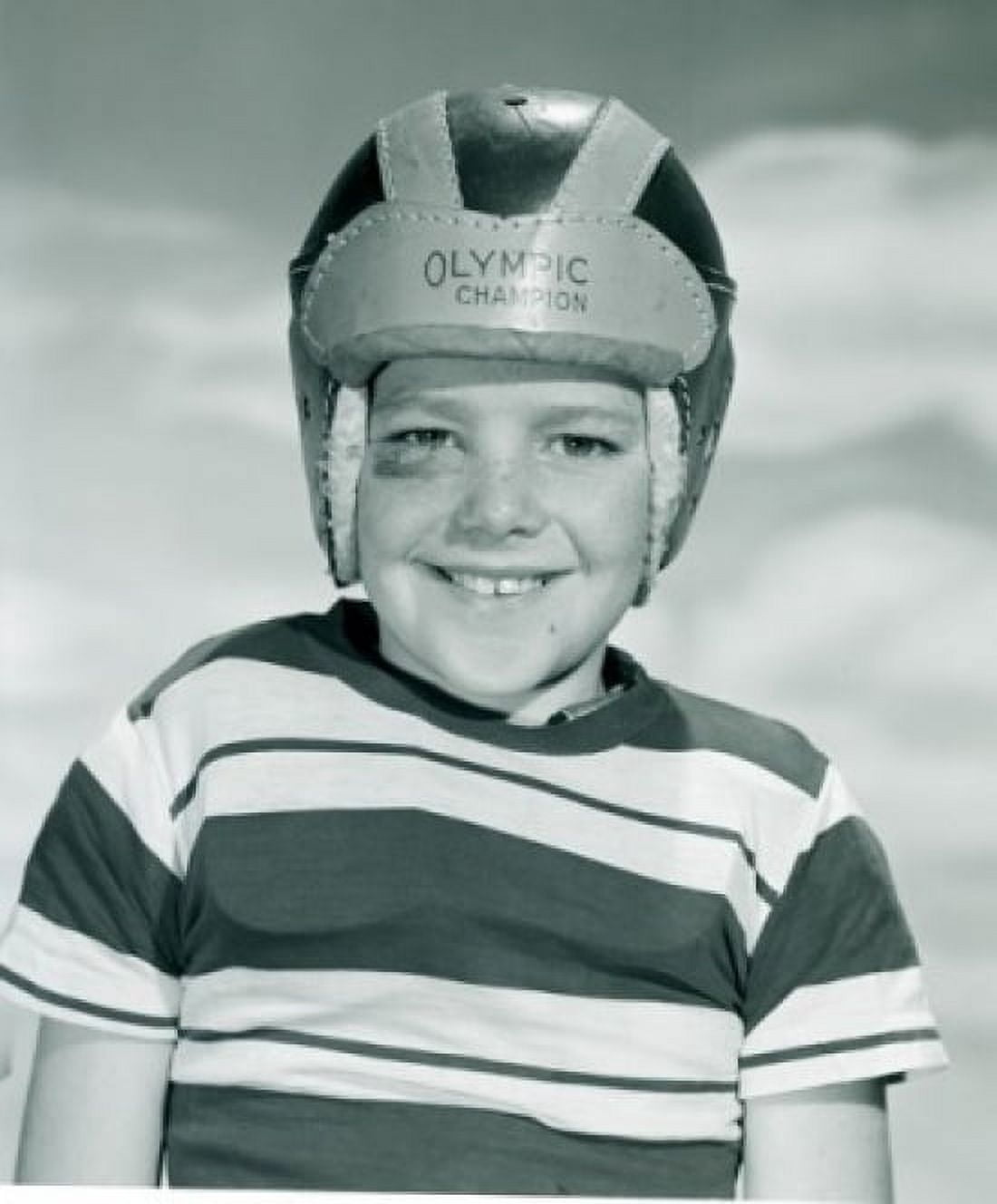 Portrait of boy wearing boxing helmet Canvas Art - (18 x 24)
