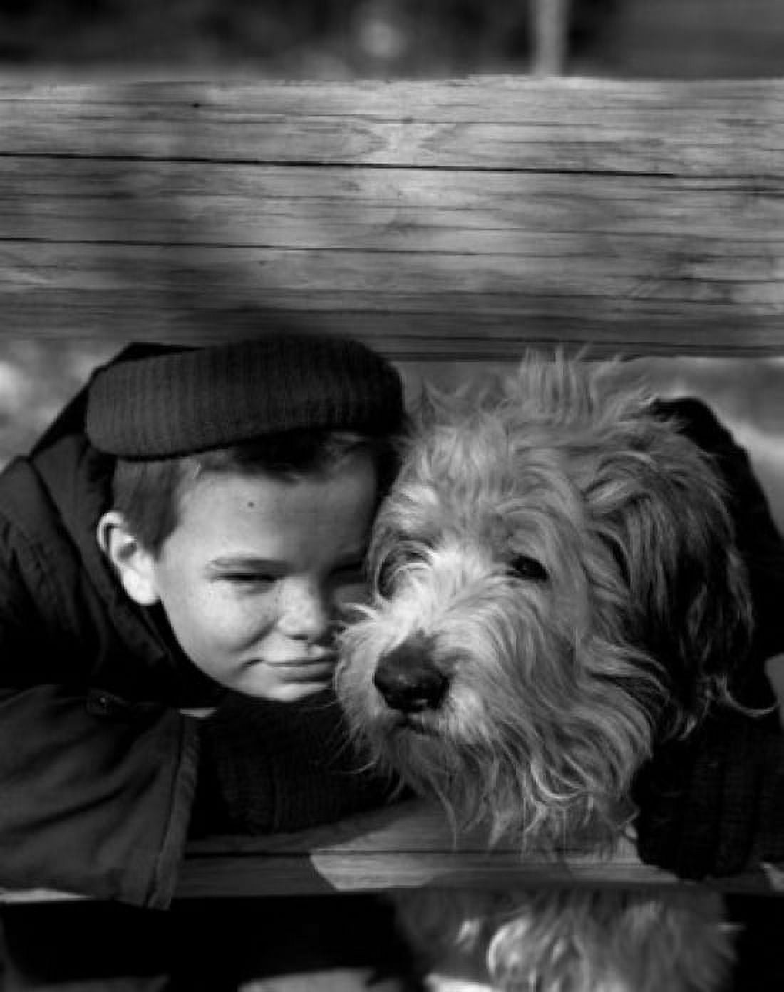 Portrait of boy with dog Canvas Art - (24 x 36)