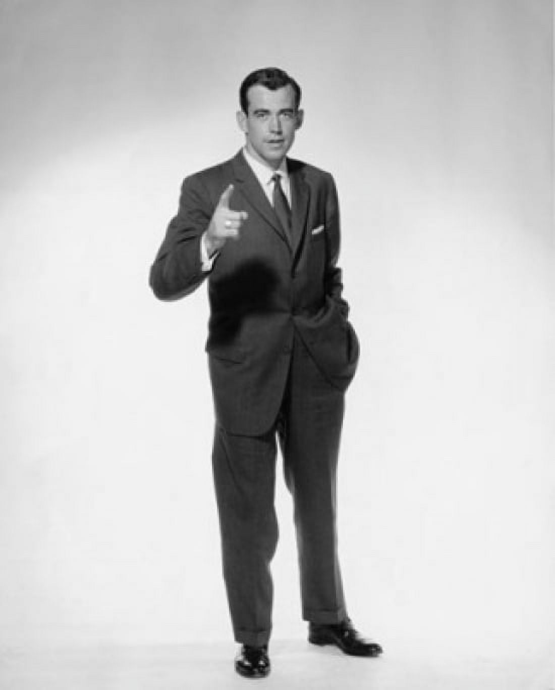 Portrait of businessman pointing forward Canvas Art - (18 x 24)
