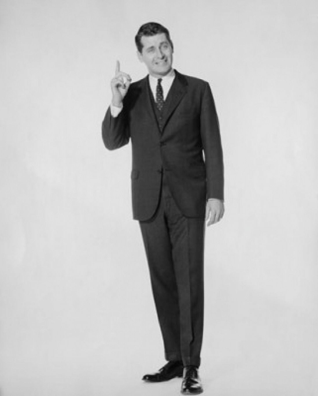 Portrait of businessman pointing upwards Canvas Art - (18 x 24)