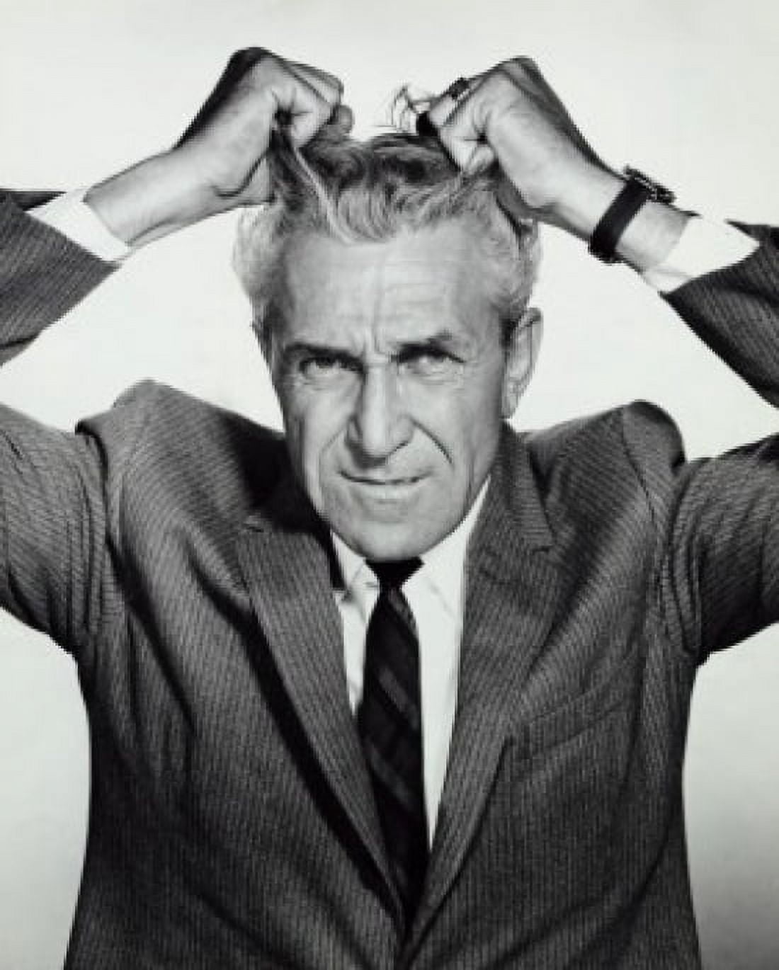 Portrait of businessman pulling hair Canvas Art - (24 x 36)
