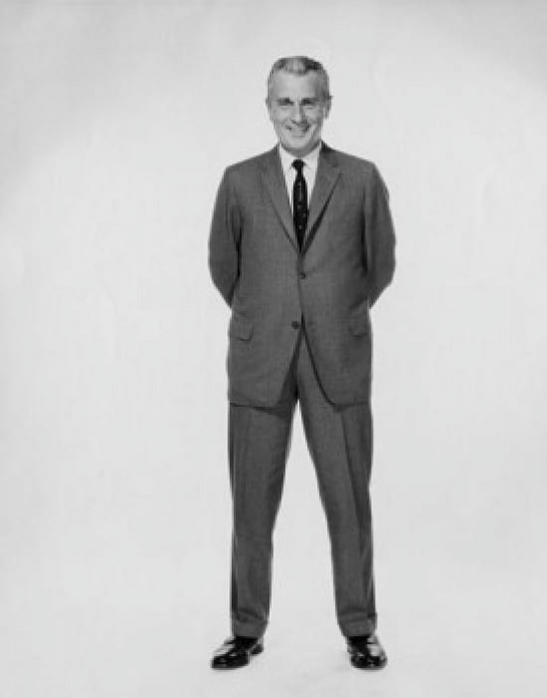 Portrait of businessman smiling with his hands behind back Canvas Art - (18 x 24)