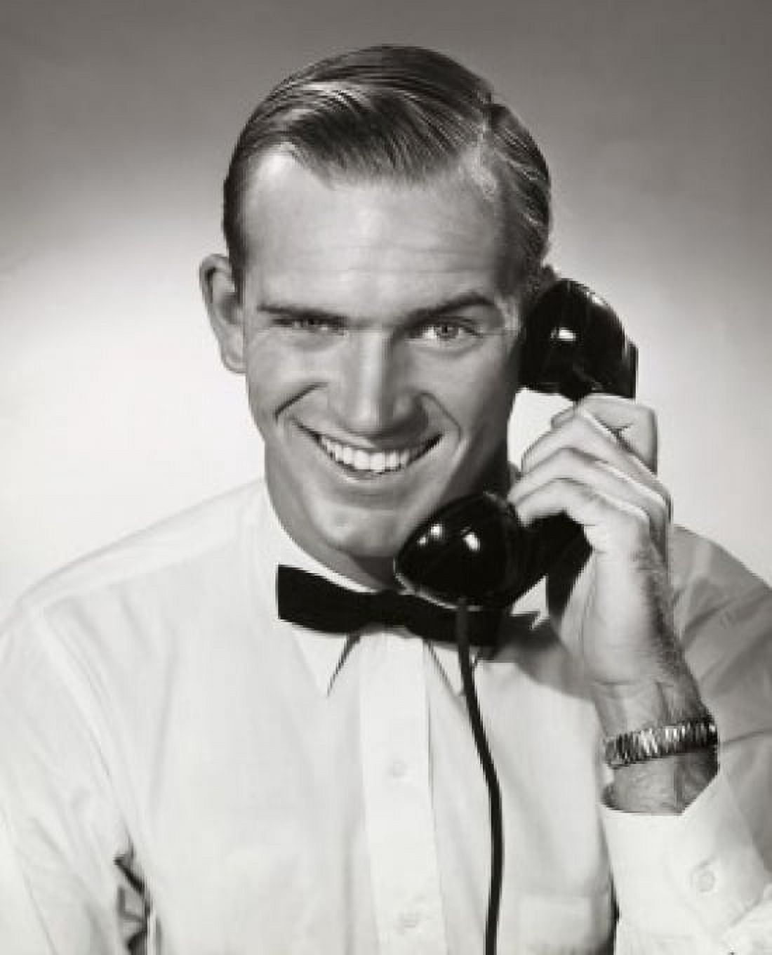 Portrait of businessman talking on telephone Canvas Art - (18 x 24)