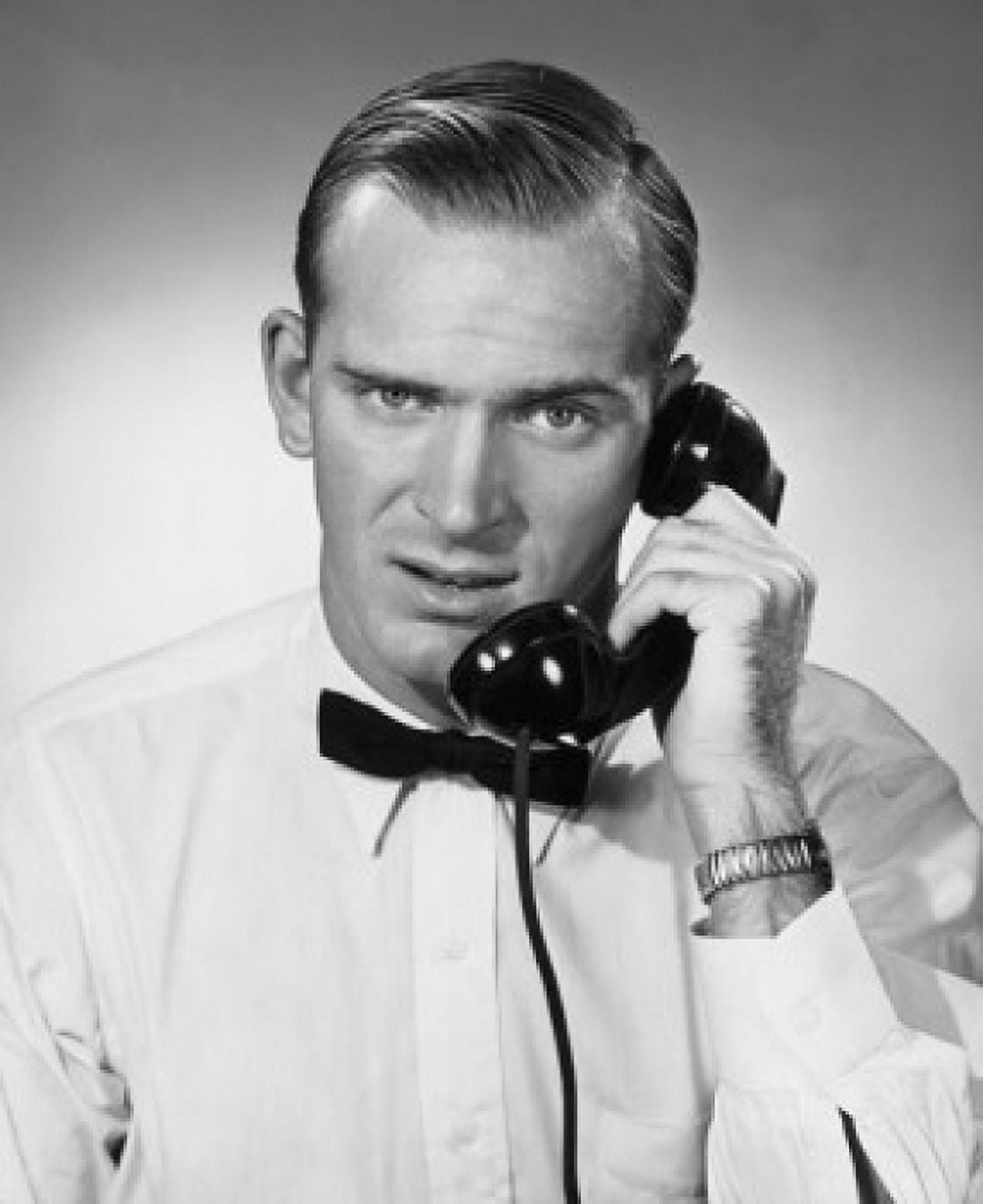 Portrait of businessman using telephone Canvas Art - (24 x 36)