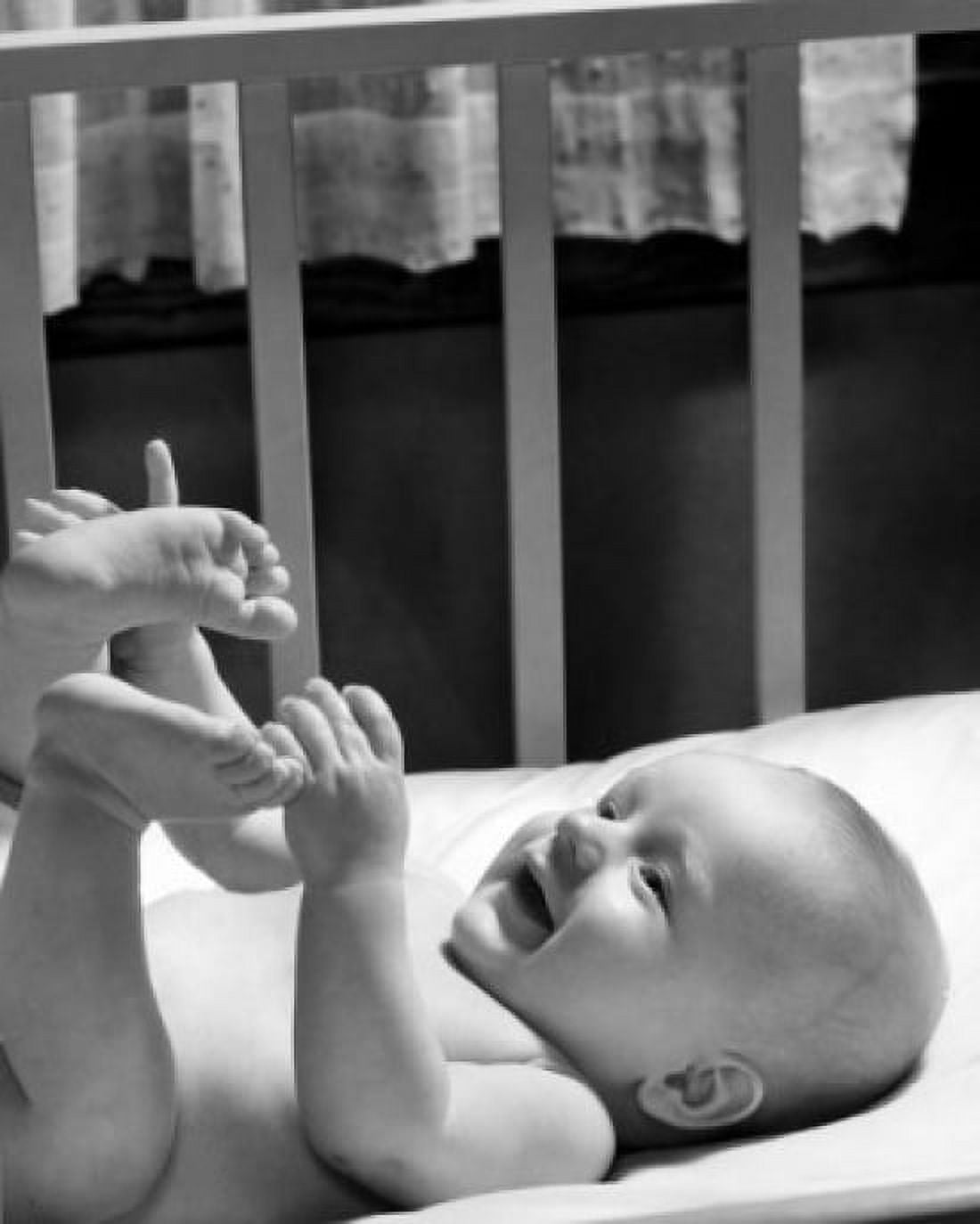 Portrait of cheerful baby with feet up Canvas Art - (18 x 24)