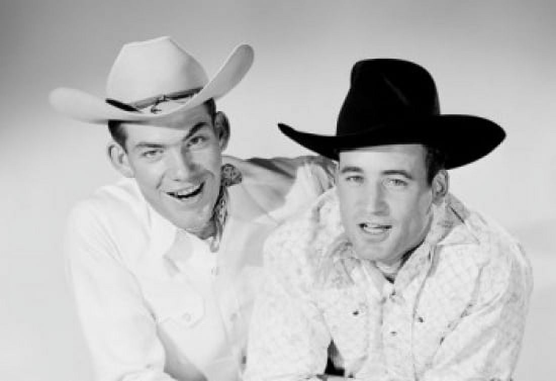Portrait of cheerful cowboys Canvas Art - (18 x 24)
