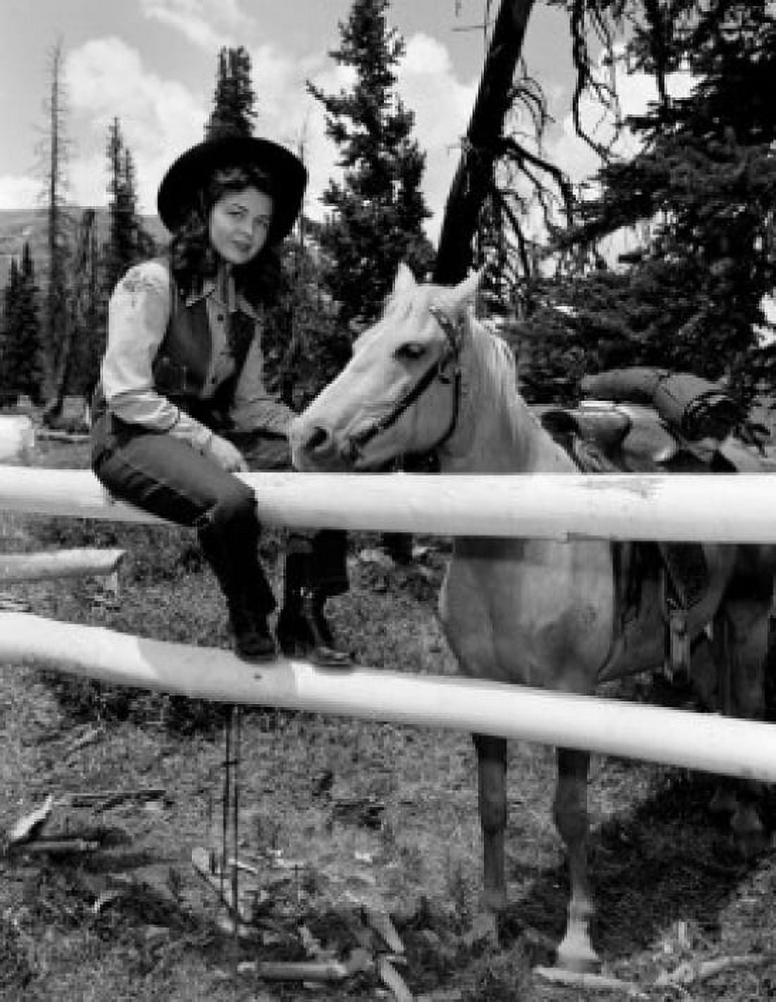 Portrait of cowgirl with horse Canvas Art - (24 x 36)