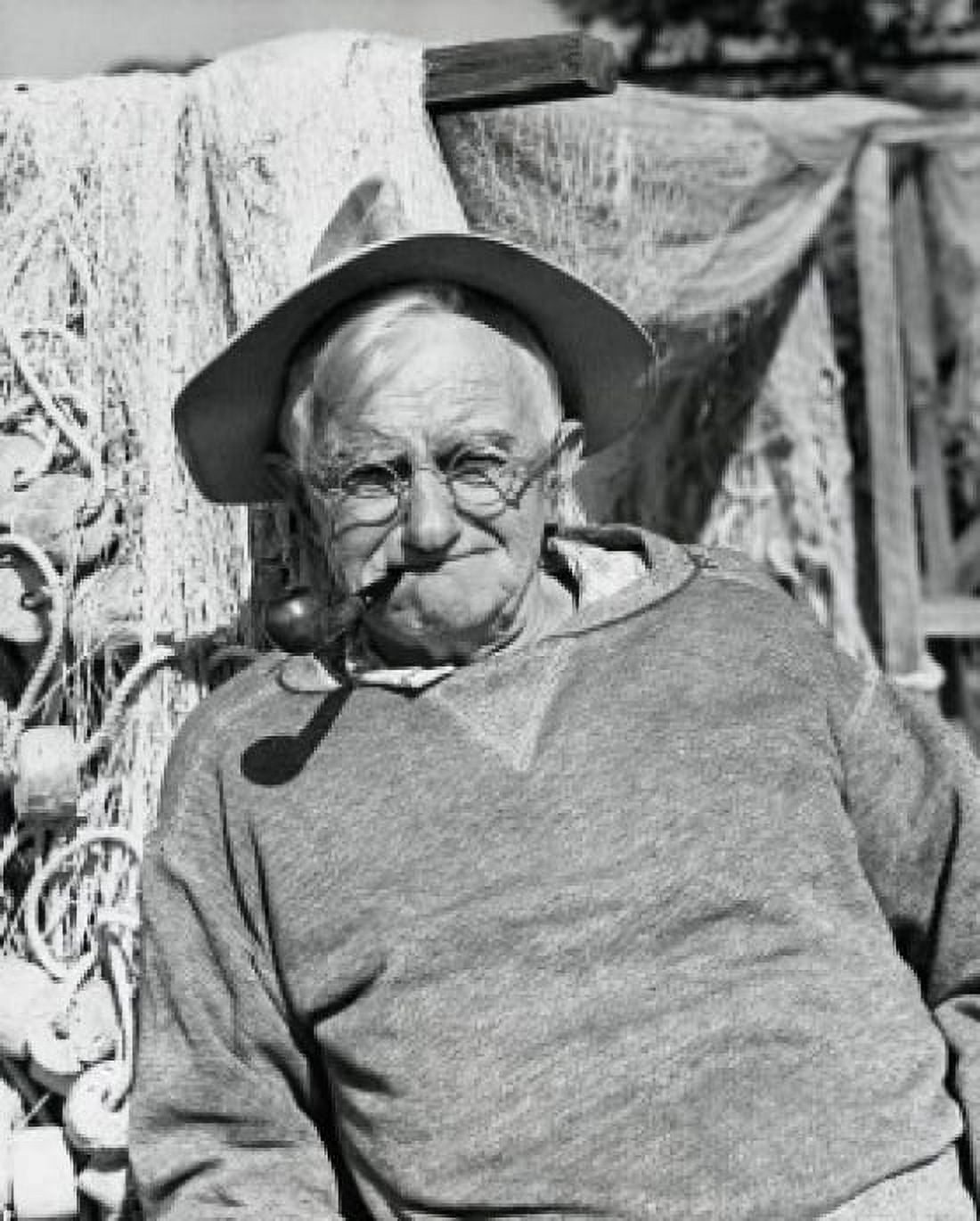 Portrait of fisherman smoking pipe 1955 Canvas Art - (18 x 24)