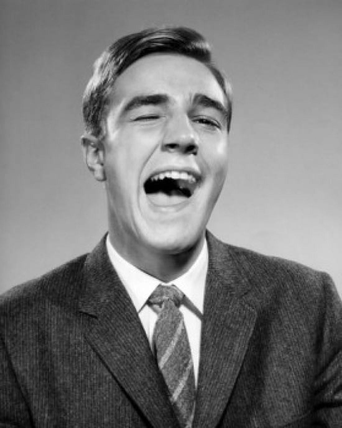 Portrait of happy young man yawning Canvas Art - (18 x 24)