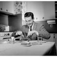 thumbnail image 1 of Portrait of man dining in kitchen Poster Print (18 x 24), 1 of 4