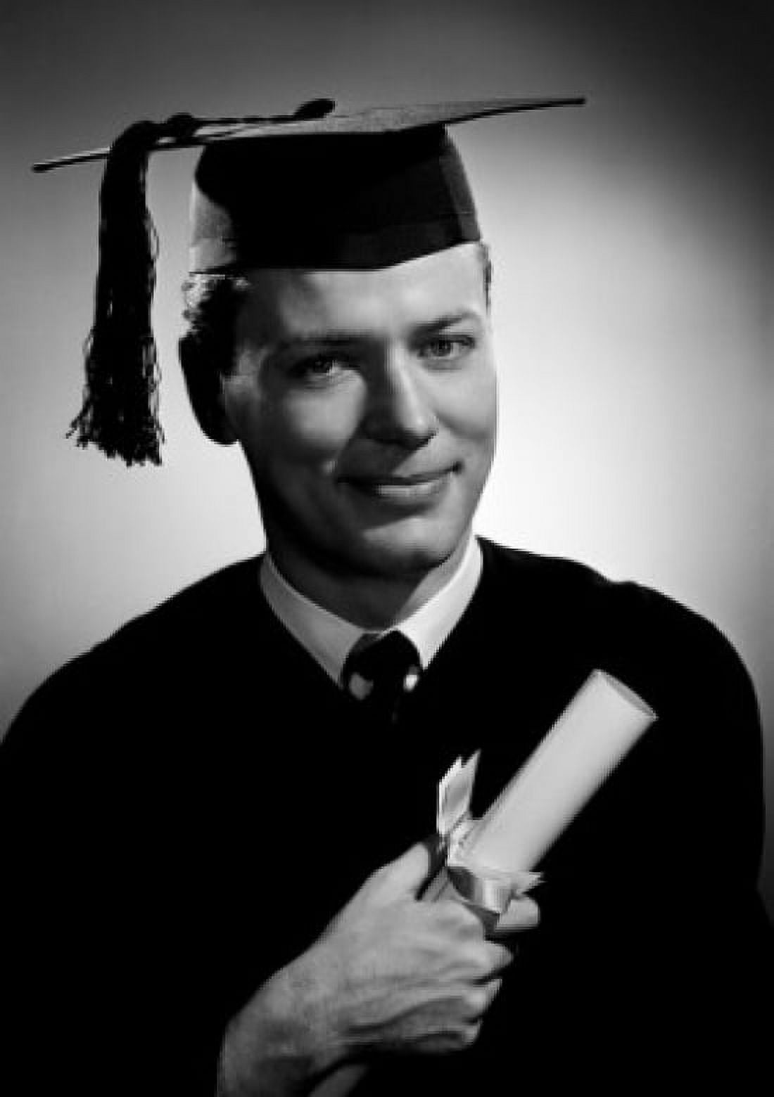 Portrait of man in graduating gown Canvas Art - (18 x 24)