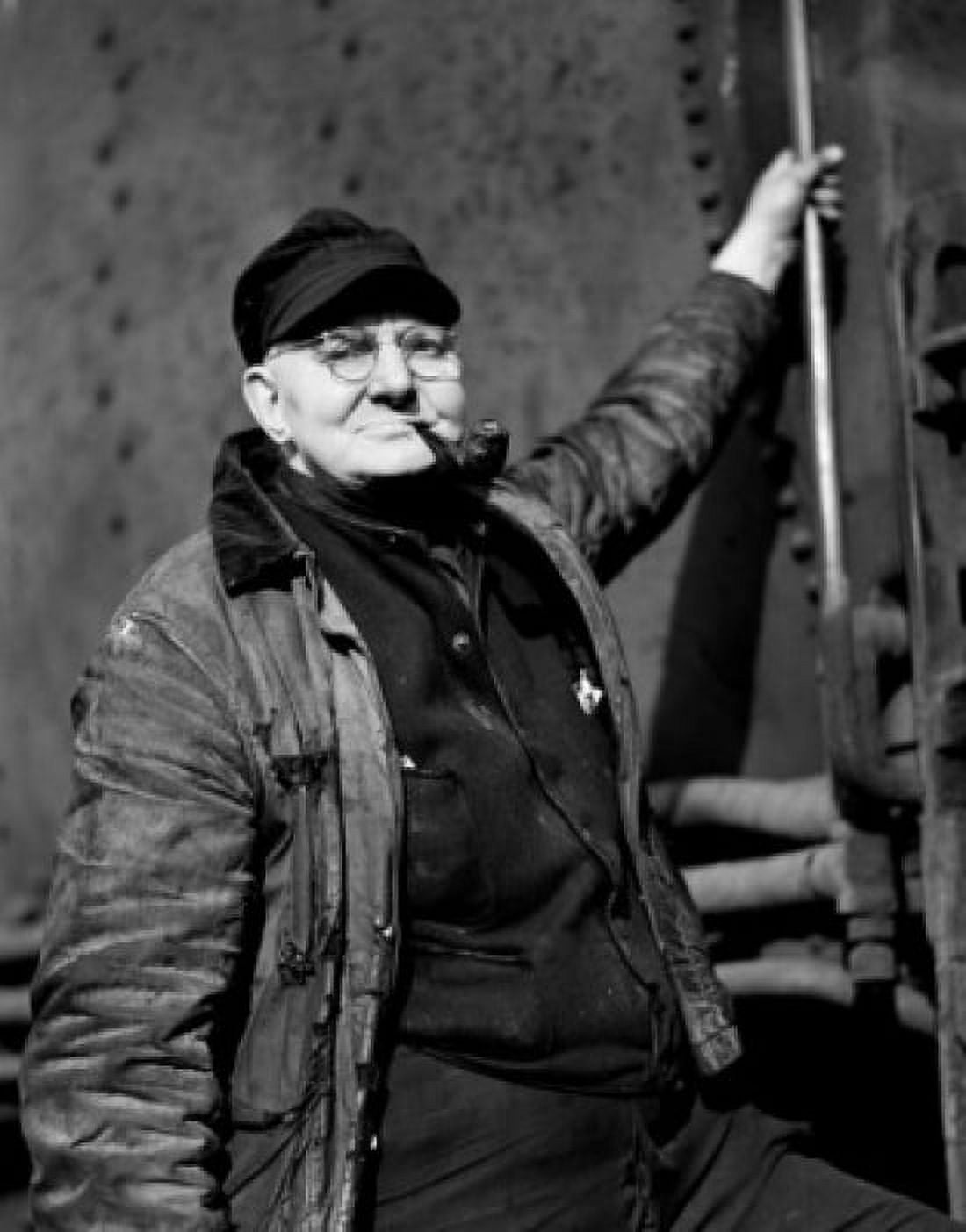 Portrait of man stoking boiler in train Canvas Art - (18 x 24)