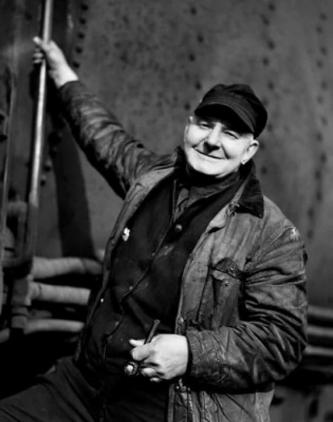Portrait of man stoking boiler in train Canvas Art - (18 x 24)