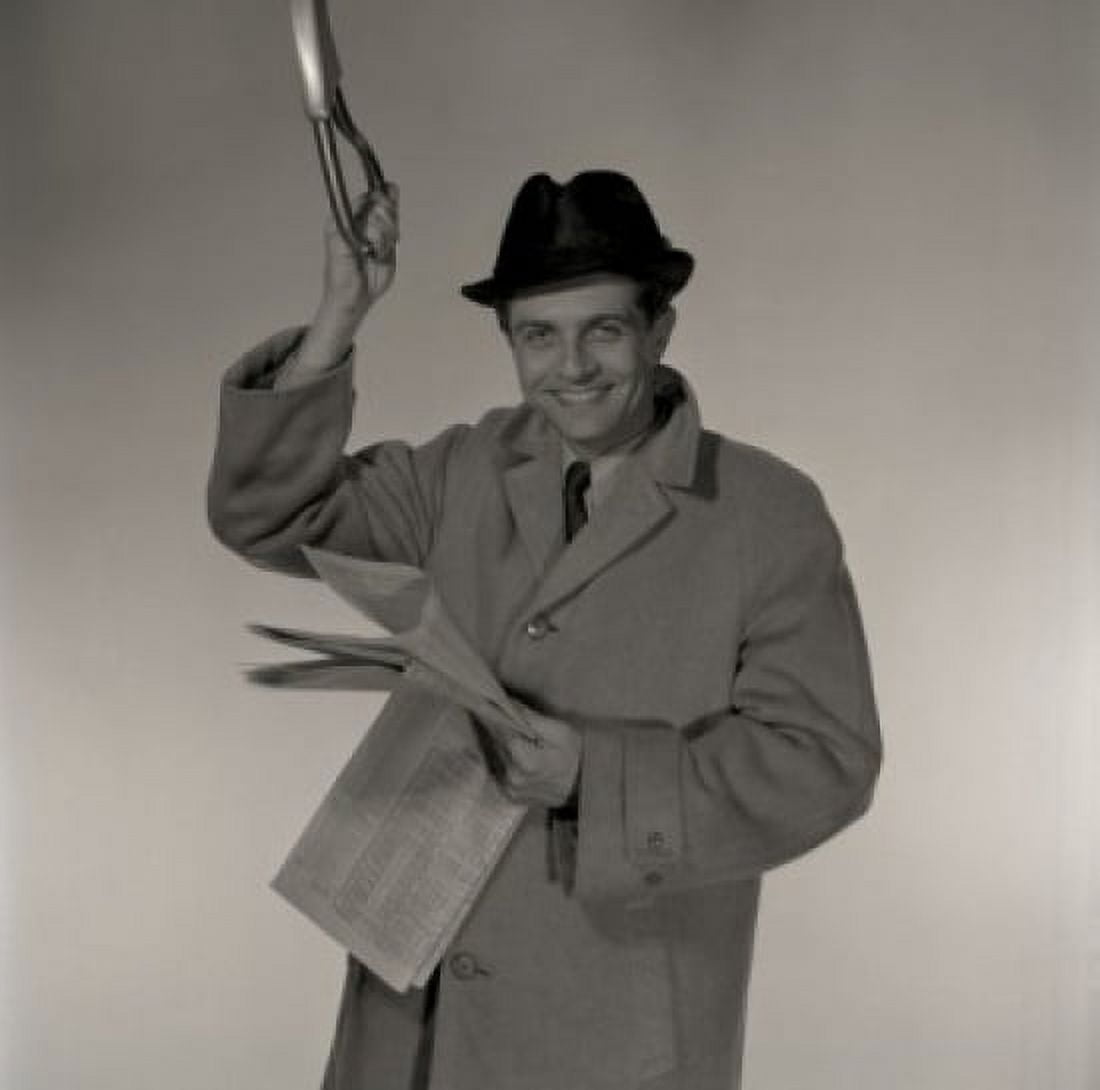 Portrait of man with newspaper Canvas Art - (24 x 36)
