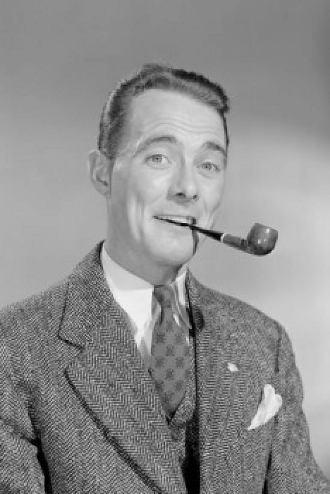 Portrait of man with pipe in mouth Canvas Art - (18 x 24)