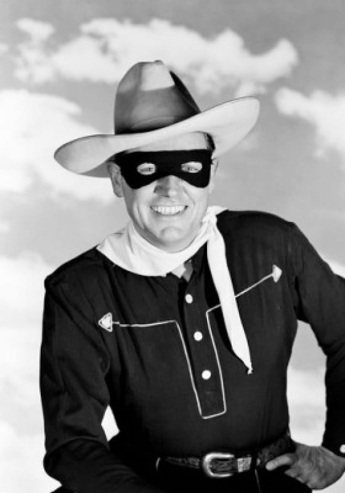 Portrait of masked cowboy against cloudy sky Canvas Art - (18 x 24)