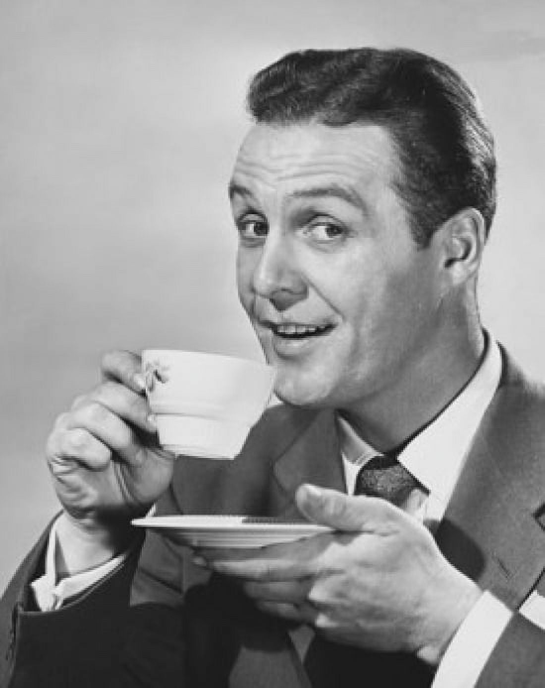 Portrait of mature man drinking from coffee cup Canvas Art - (18 x 24)