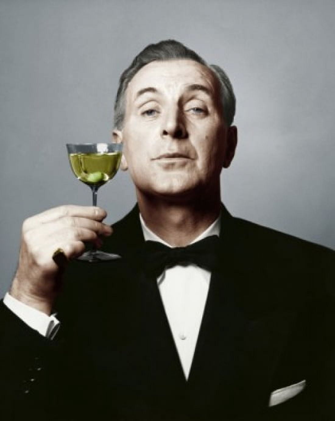 Portrait of mature man holding martini Canvas Art - (18 x 24)
