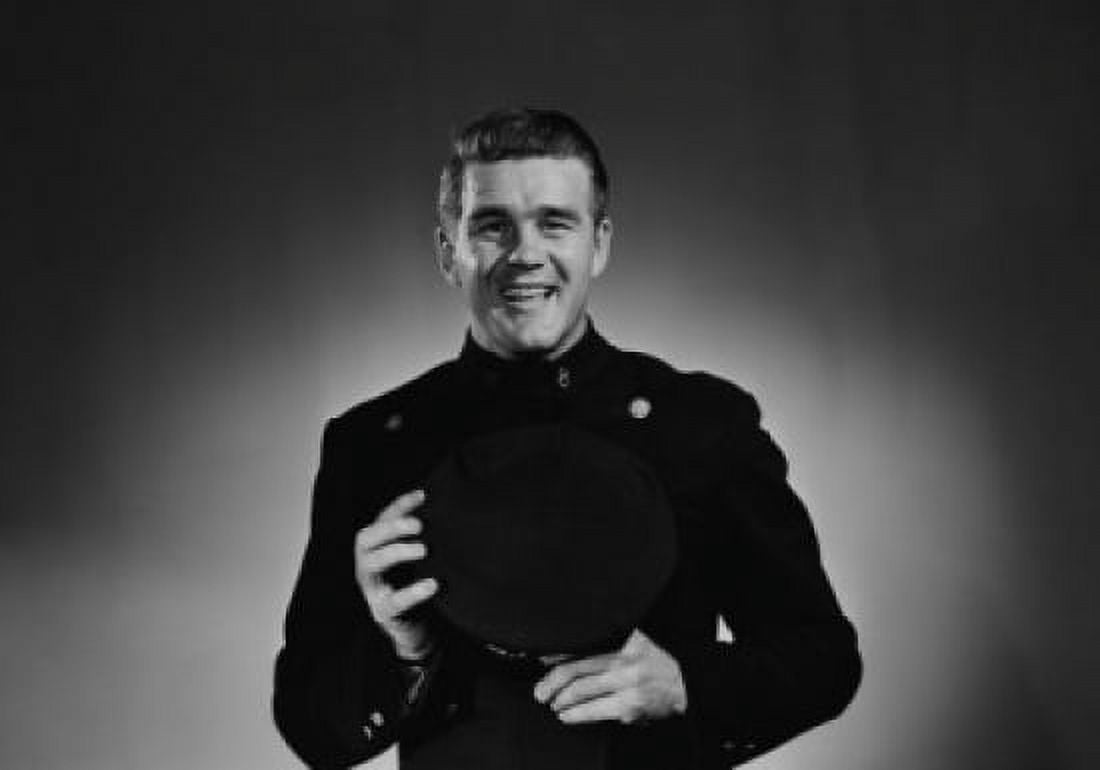 Portrait of mature smiling man in uniform studio shot Canvas Art - (18 x 24)